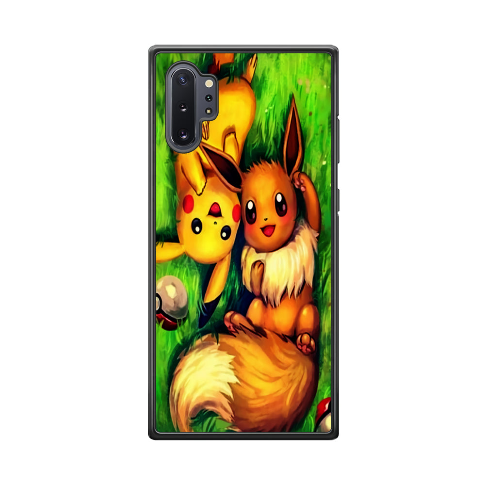 Pokemon Eevee and Pikachu Samsung Galaxy Note 10 Plus Case