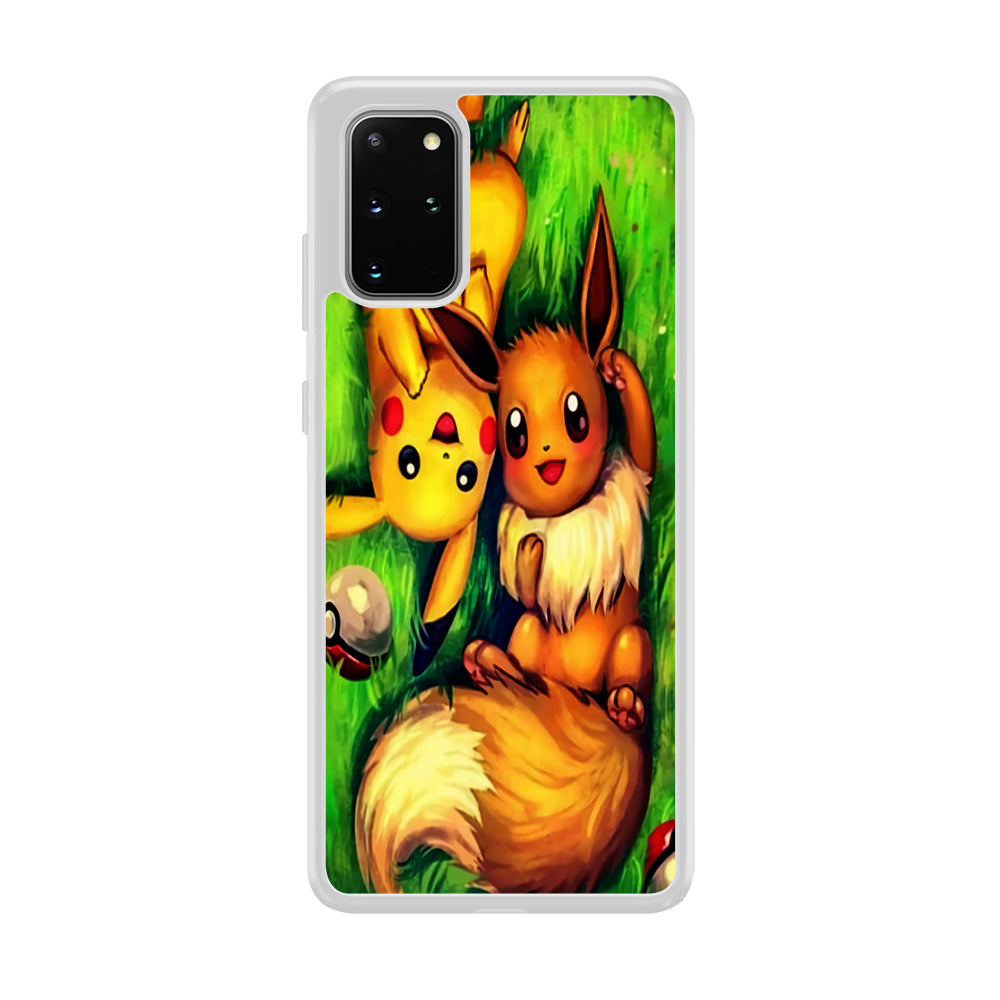 Pokemon Eevee and Pikachu Samsung Galaxy S20 Plus Case