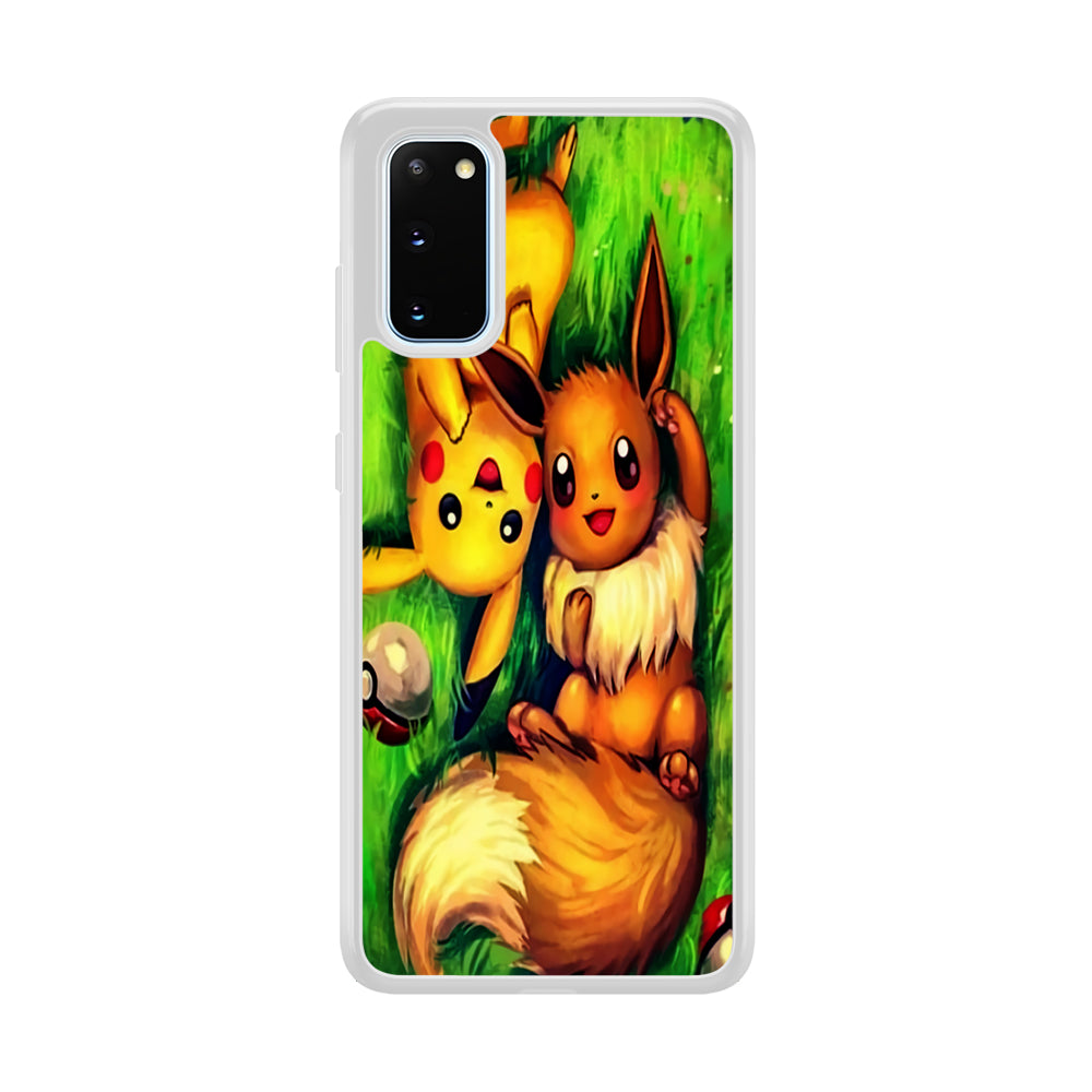 Pokemon Eevee and Pikachu Samsung Galaxy S20 Case