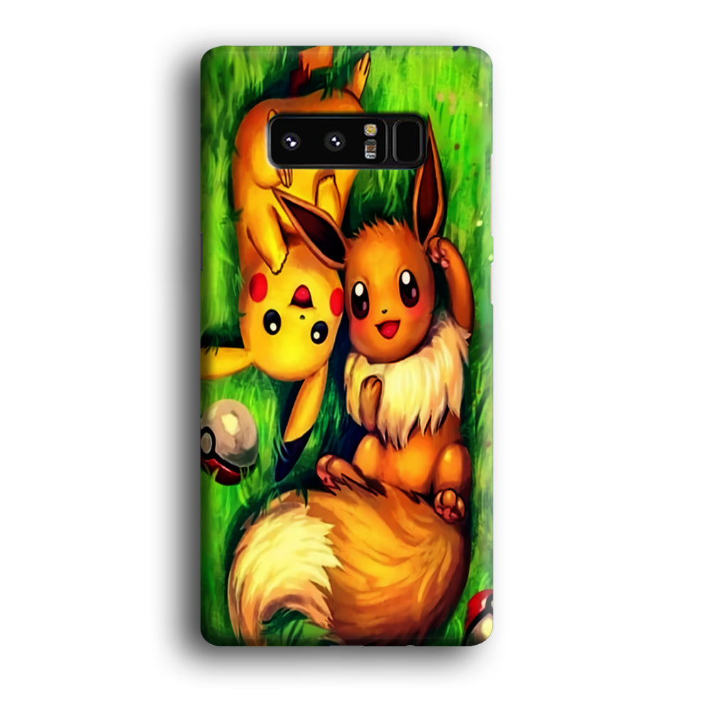 Pokemon Eevee and Pikachu Samsung Galaxy Note 8 Case