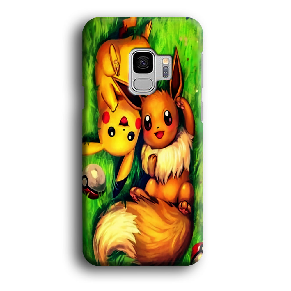 Pokemon Eevee and Pikachu Samsung Galaxy S9 Case