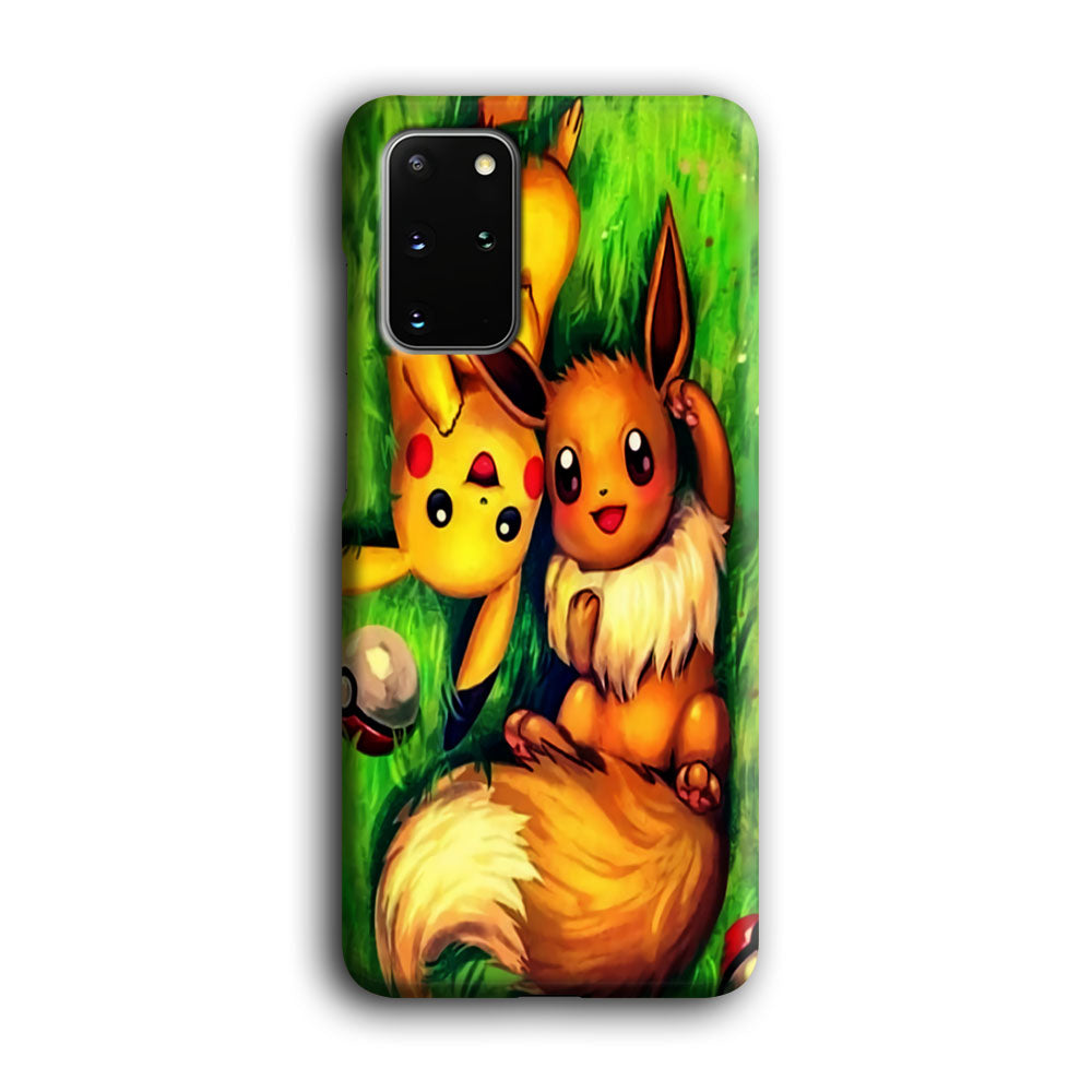 Pokemon Eevee and Pikachu Samsung Galaxy S20 Plus Case