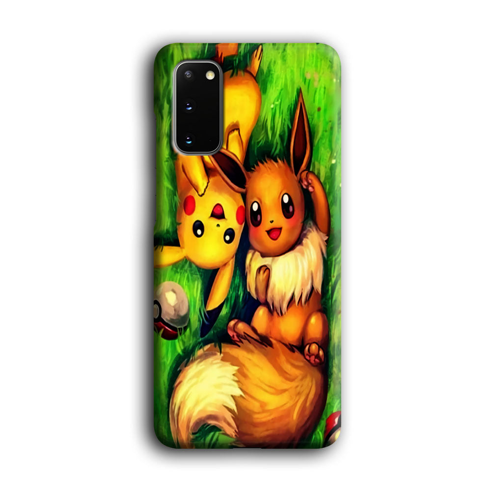 Pokemon Eevee and Pikachu Samsung Galaxy S20 Case