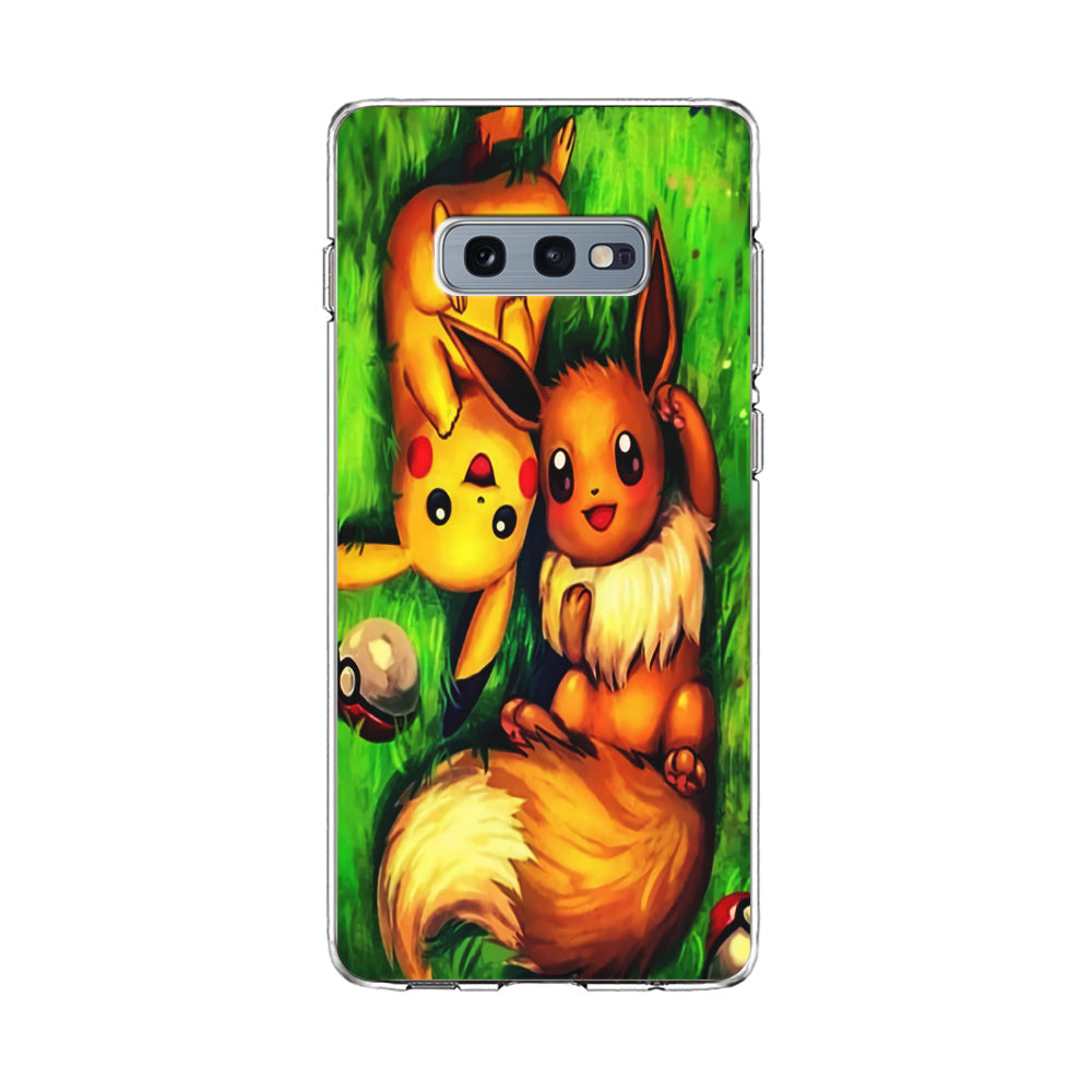 Pokemon Eevee and Pikachu Samsung Galaxy S10E Case