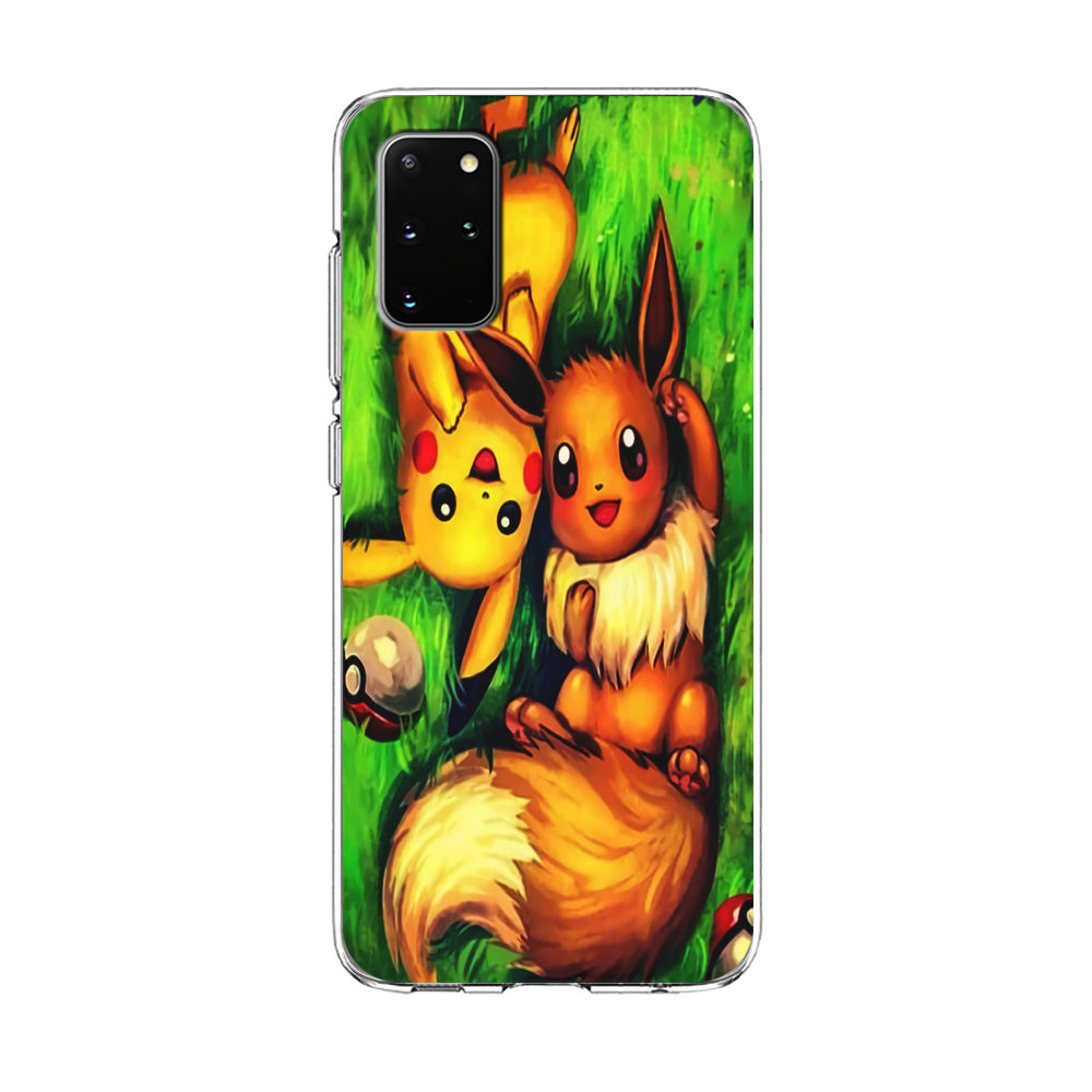 Pokemon Eevee and Pikachu Samsung Galaxy S20 Plus Case