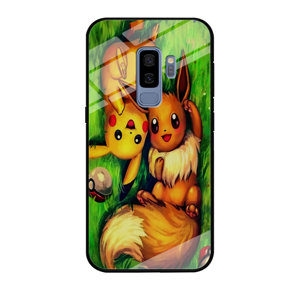 Pokemon Eevee and Pikachu Samsung Galaxy S9 Plus Case
