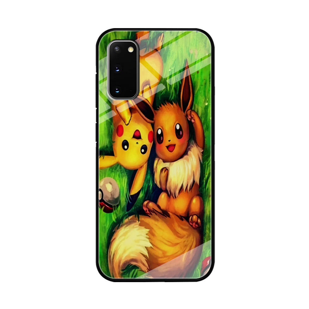 Pokemon Eevee and Pikachu Samsung Galaxy S20 Case