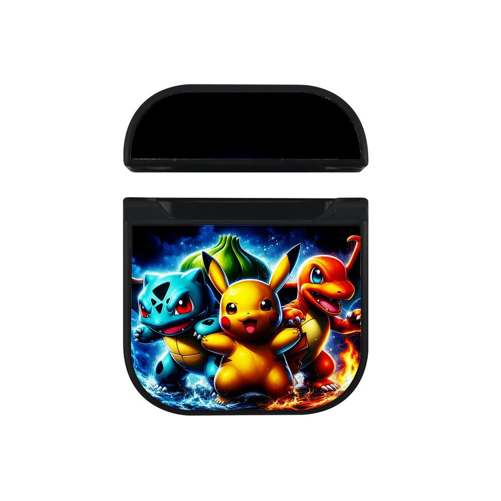Pokemon Starters Cute Apple AirPods Case-AirPod Case-Black-Altracase