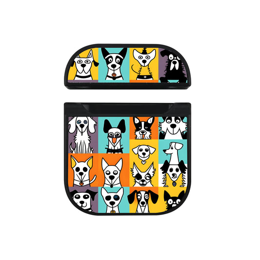 Pop Art Dog Faces Pattern Apple AirPods Case - Altracase