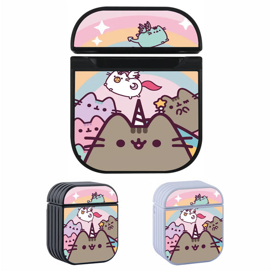 Pusheen The Cat Rainbow Hard Plastic Case Cover For Apple Airpods