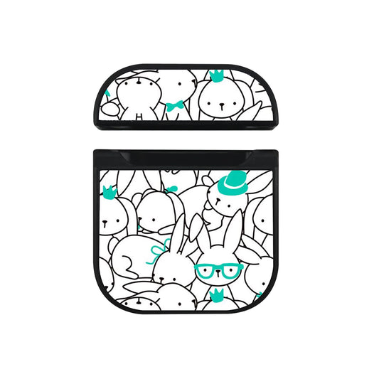 Rabbit White Doodle Apple AirPods Case - Altracase