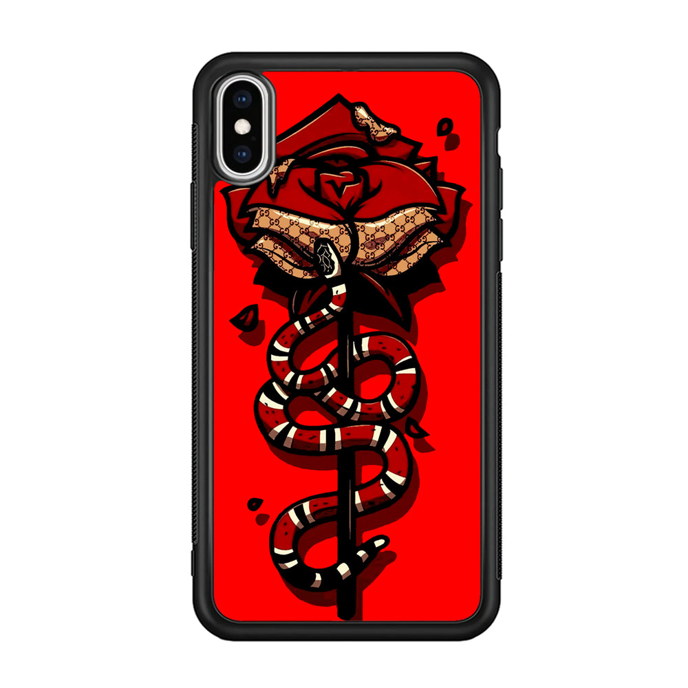 Red Rose Red Snake iPhone Xs Max Case