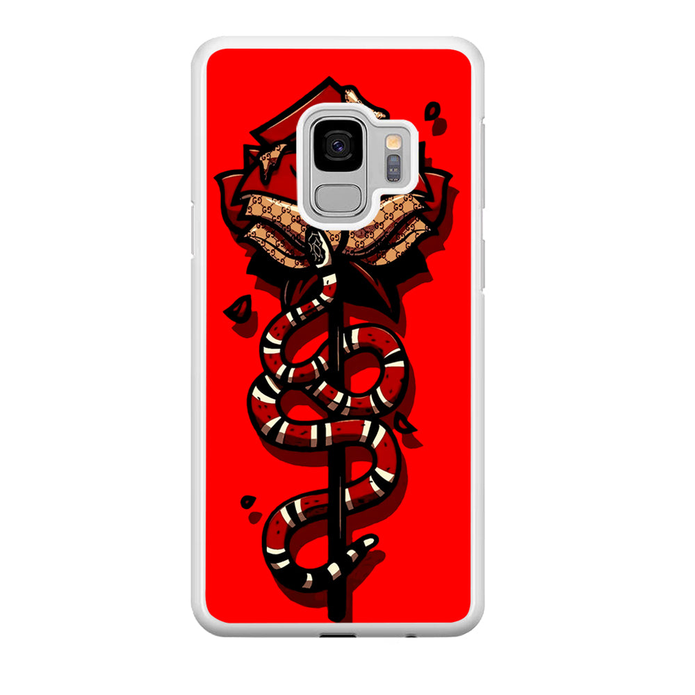 Red Rose Red Snake Samsung Galaxy S9 Case