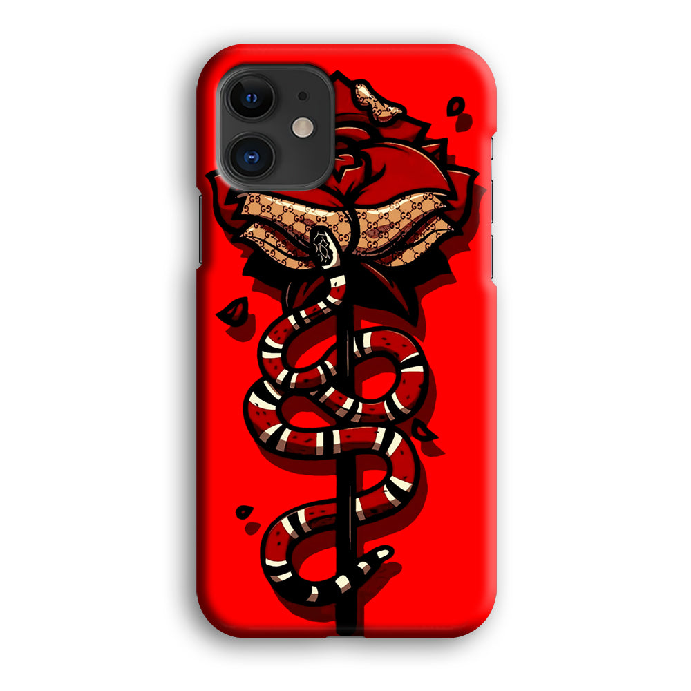 Red Rose Red Snake iPhone 12 Case