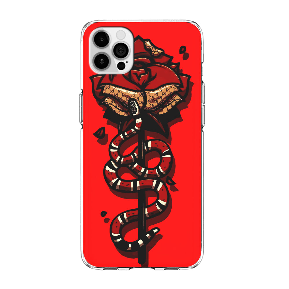 Red Rose Red Snake iPhone 12 Pro Case