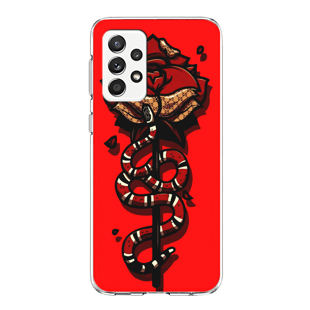 Red Rose Red Snake Samsung Galaxy A52 Case