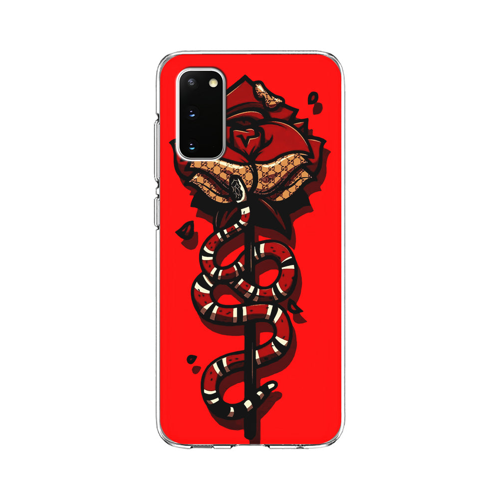 Red Rose Red Snake Samsung Galaxy S20 Case