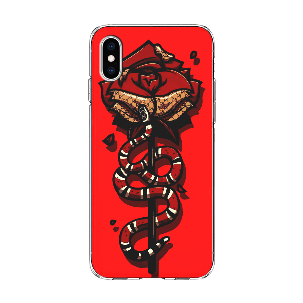 Red Rose Red Snake iPhone Xs Case