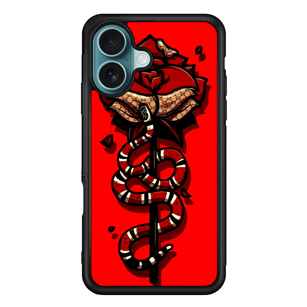 Red Rose Red Snake iPhone 16 Plus Case - Altracase