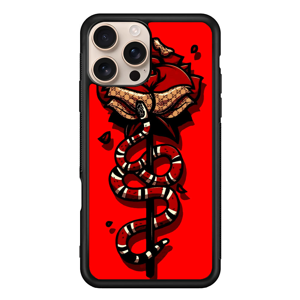 Red Rose Red Snake iPhone 16 Pro Max Case - Altracase