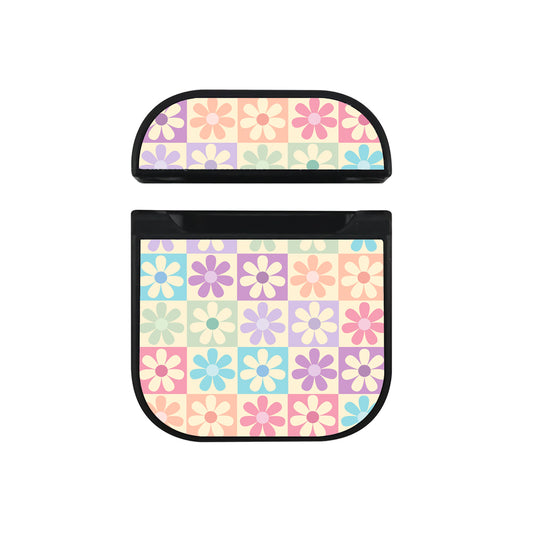 Retro Pastel Floral Squares Apple AirPods Case - Altracase