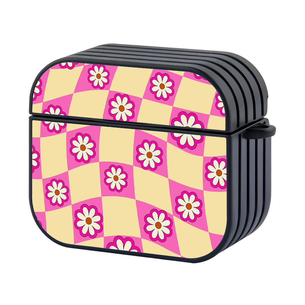 Retro Wavy Flower Checkerboard Apple Airpods 3 Case - Altracase
