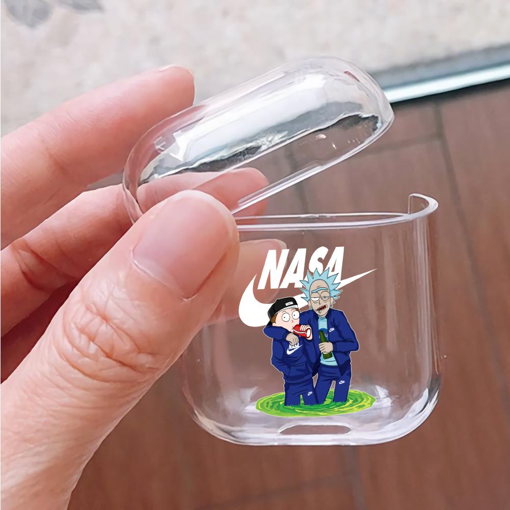 Rick and Morty Nasa Blue Hard Plastic Protective Clear Case Cover For Apple Airpods-AirPod Case-Altracase