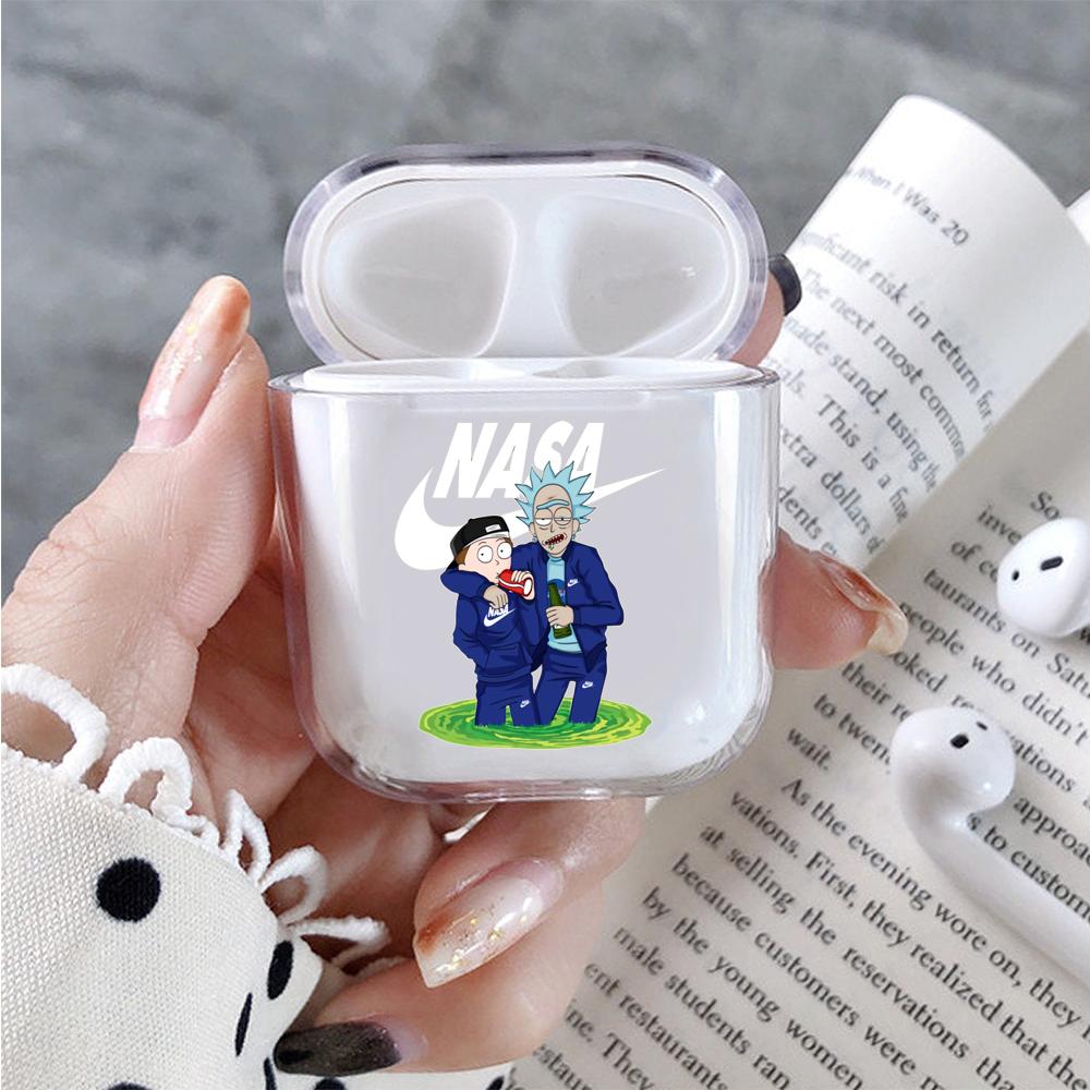 Rick and Morty Nasa Blue Hard Plastic Protective Clear Case Cover For Apple Airpods-AirPod Case-Altracase