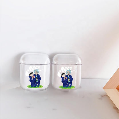 Rick and Morty Nasa Blue Hard Plastic Protective Clear Case Cover For Apple Airpods-AirPod Case-Altracase