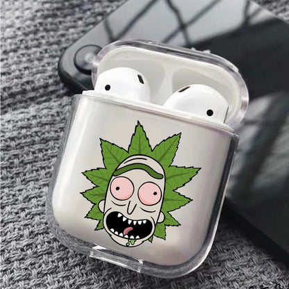 Rick's Face Leaf hair Hard Plastic Protective Clear Case Cover For Apple Airpods-AirPod Case-Altracase