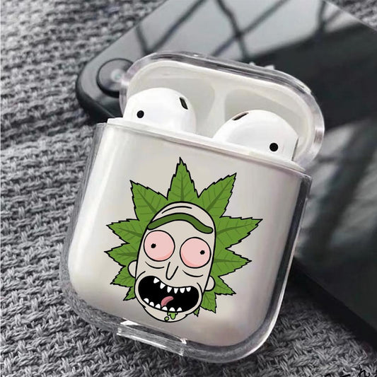 Rick's Face Leaf hair Hard Plastic Protective Clear Case Cover For Apple Airpods-AirPod Case-Altracase