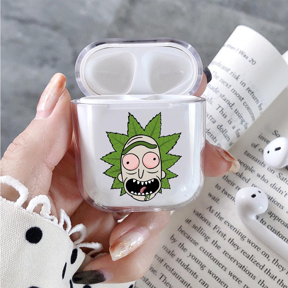 Rick's Face Leaf hair Hard Plastic Protective Clear Case Cover For Apple Airpods-AirPod Case-Altracase