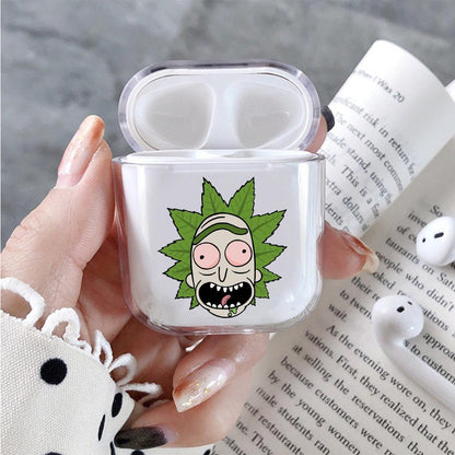Rick's Face Leaf hair Hard Plastic Protective Clear Case Cover For Apple Airpods-AirPod Case-Altracase