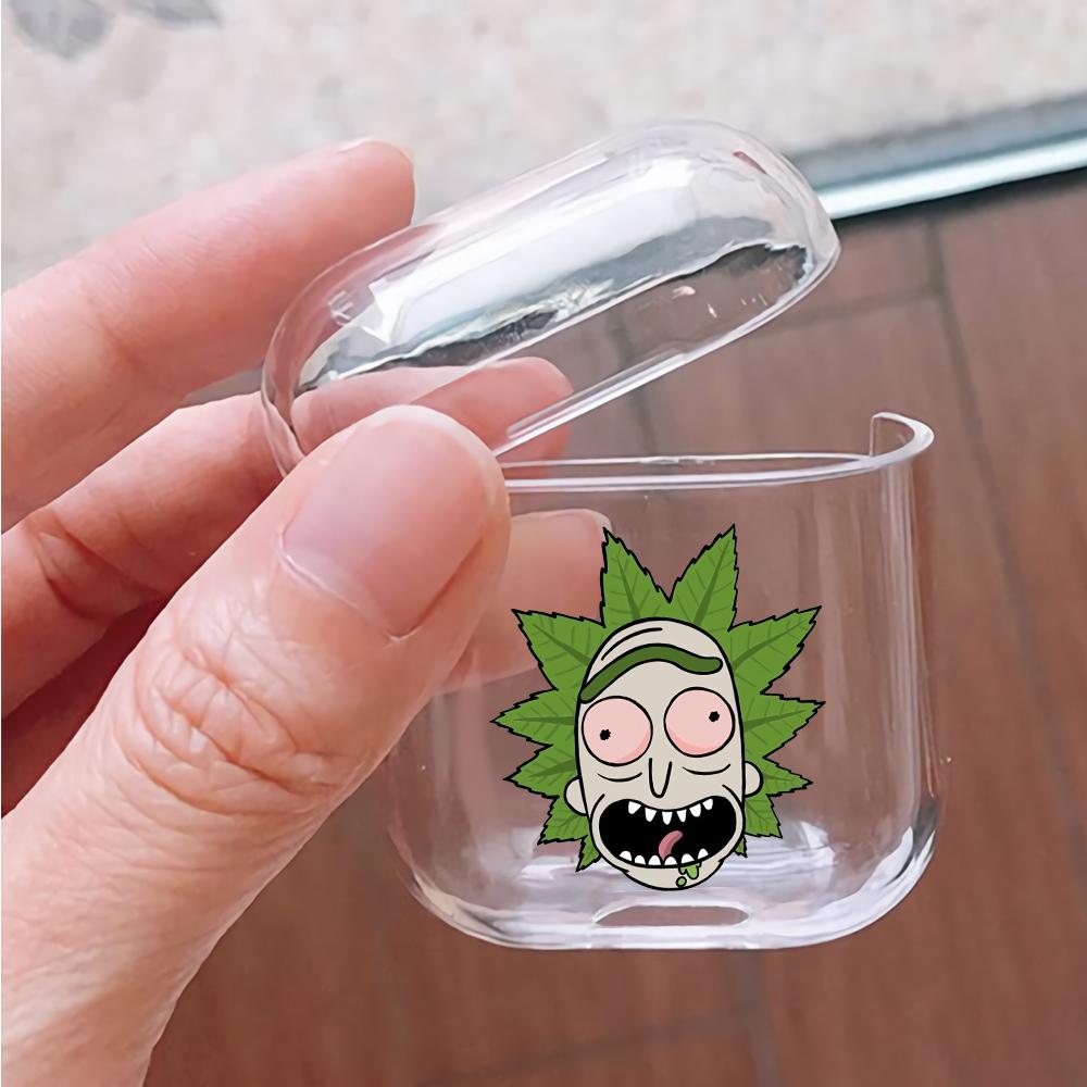 Rick's Face Leaf hair Hard Plastic Protective Clear Case Cover For Apple Airpods-AirPod Case-Altracase