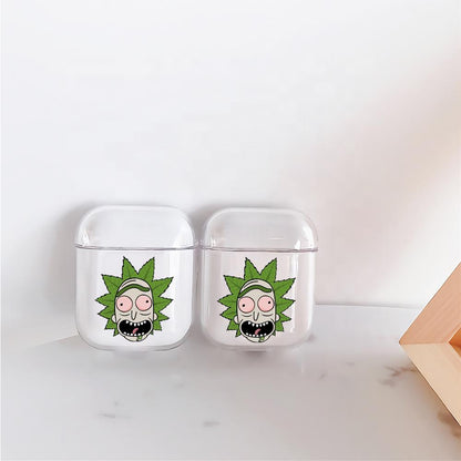 Rick's Face Leaf hair Hard Plastic Protective Clear Case Cover For Apple Airpods-AirPod Case-Altracase