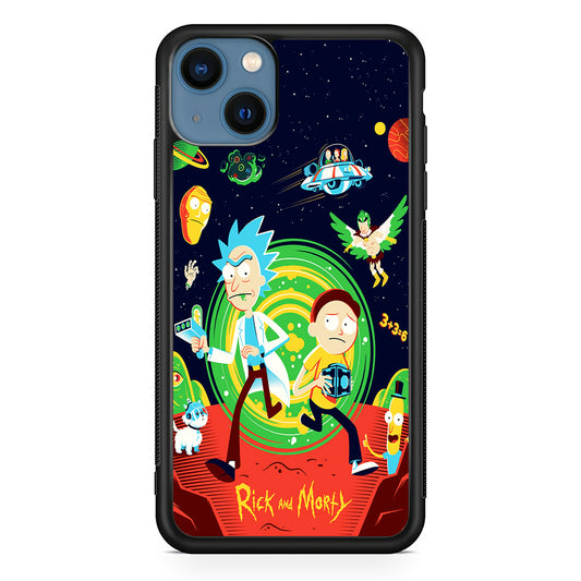 Rick and Morty Cartoon Poster iPhone 14 Case