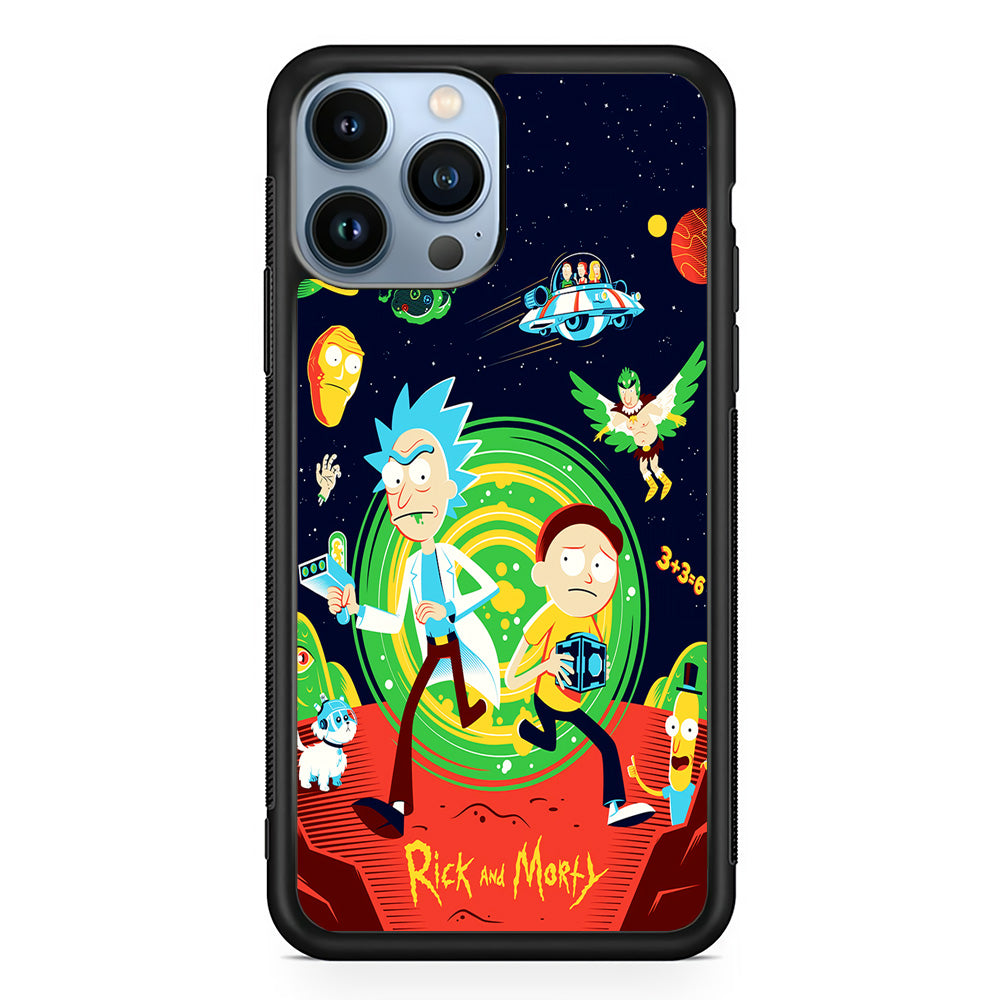 Rick and Morty Cartoon Poster iPhone 13 Pro Max Case