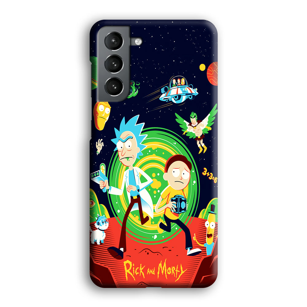 Rick and Morty Cartoon Poster Samsung Galaxy S24 Case