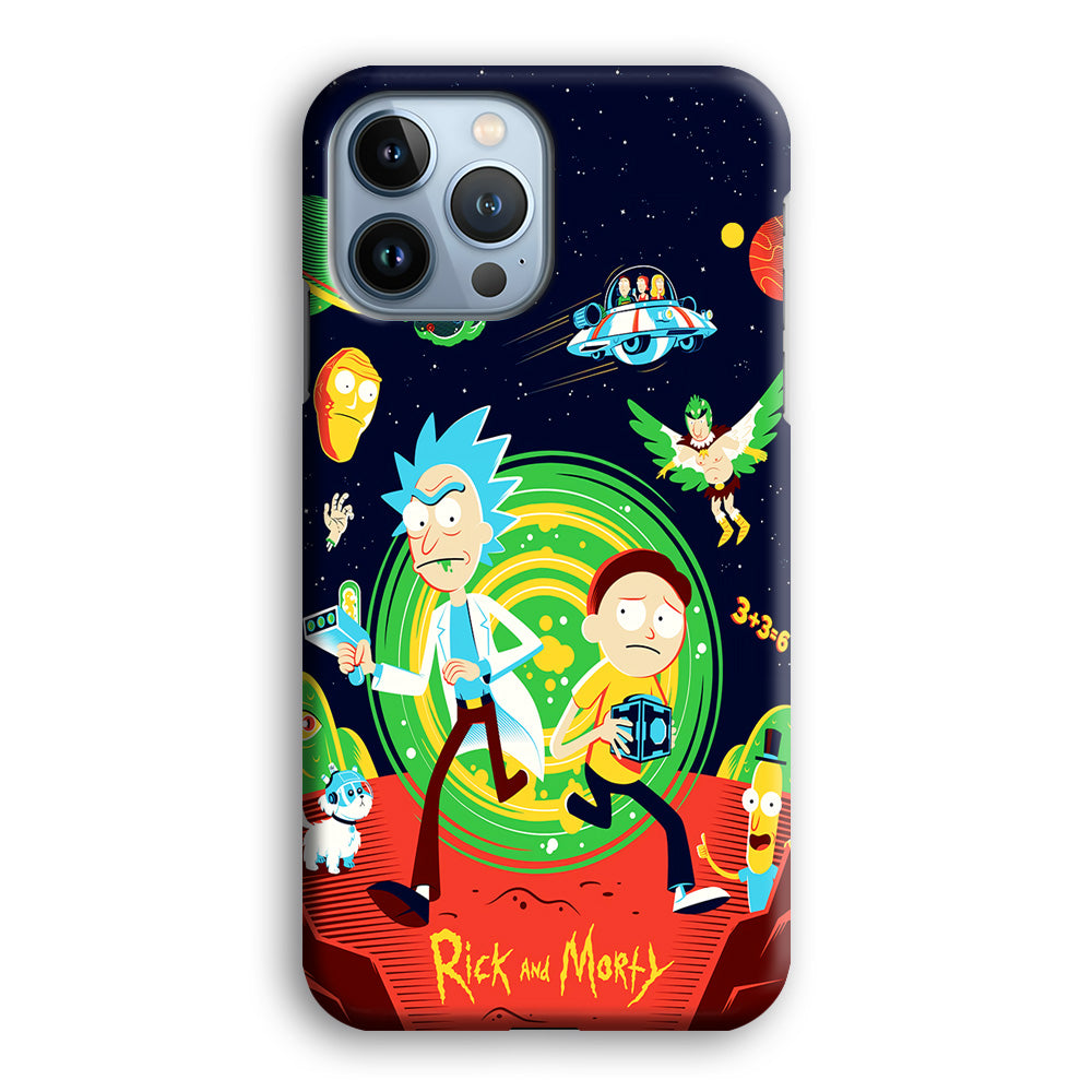 Rick and Morty Cartoon Poster iPhone 14 Pro Max Case