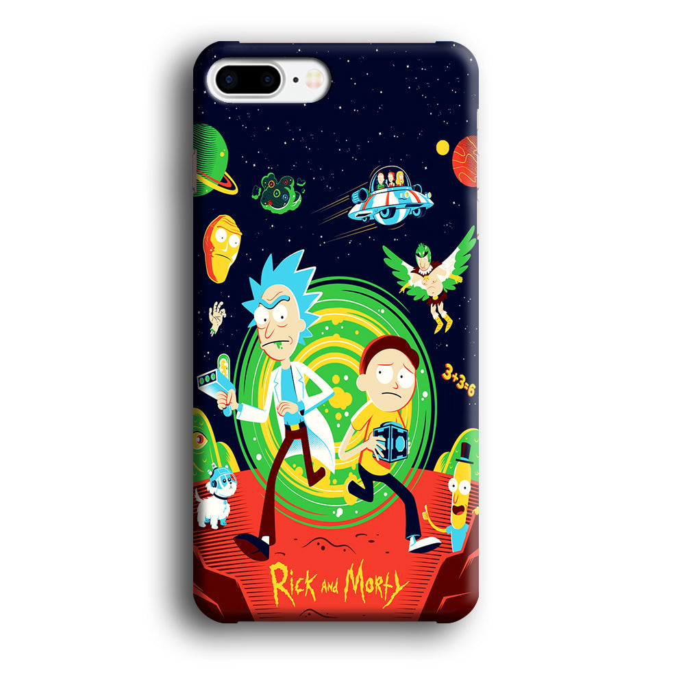 Rick and Morty Cartoon Poster iPhone 8 Plus Case