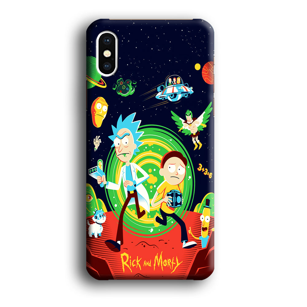 Rick and Morty Cartoon Poster iPhone X Case