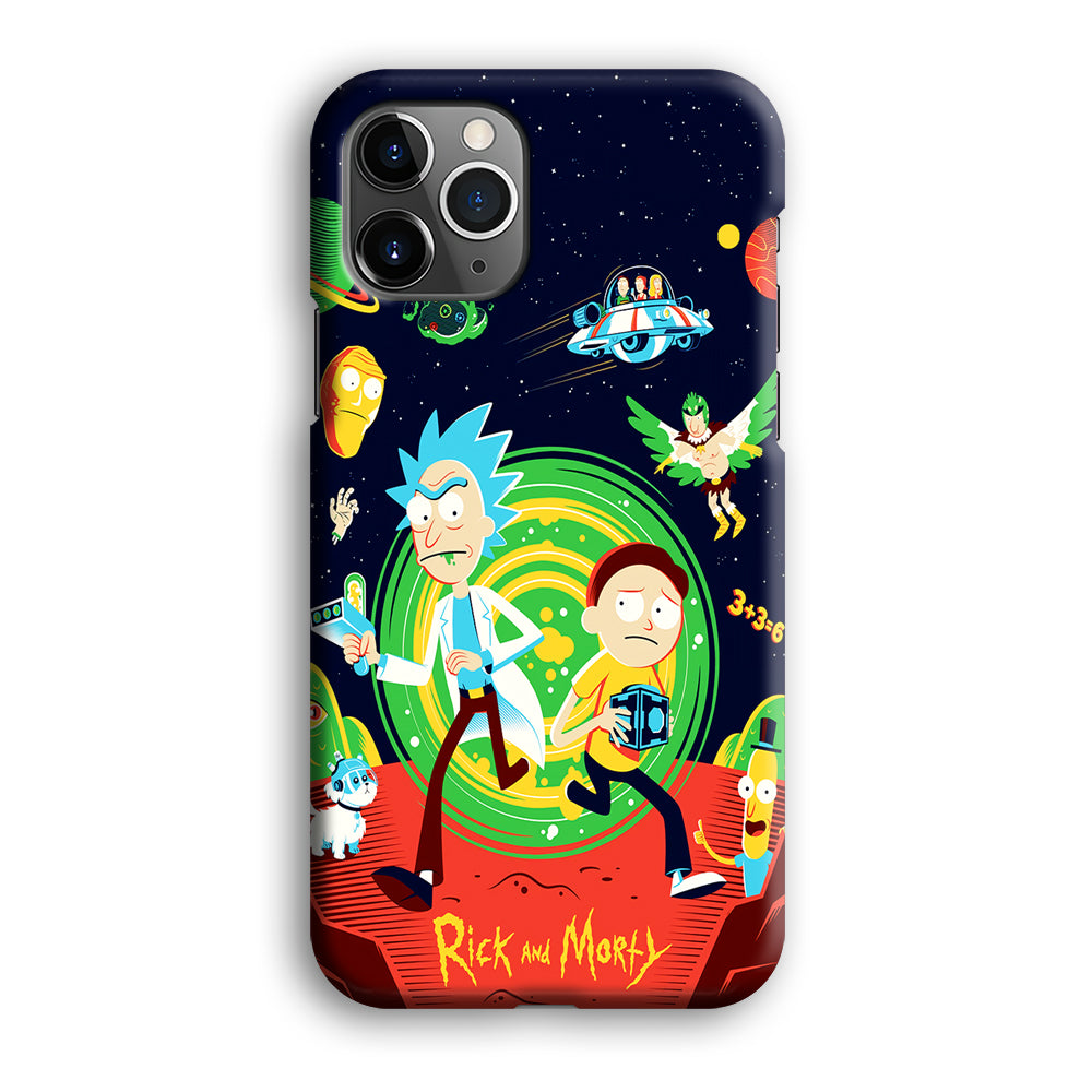 Rick and Morty Cartoon Poster iPhone 12 Pro Case