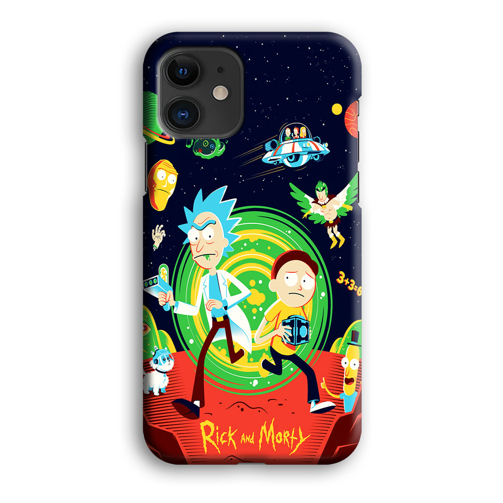 Rick and Morty Cartoon Poster iPhone 12 Case