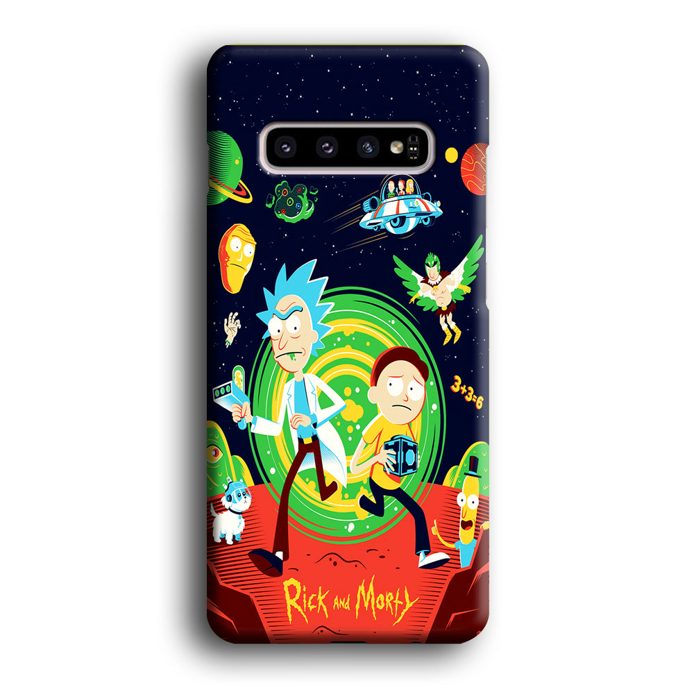 Rick and Morty Cartoon Poster Samsung Galaxy S10 Plus Case