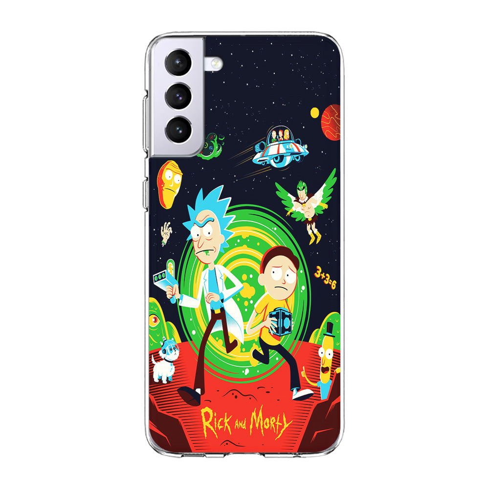 Rick and Morty Cartoon Poster Samsung Galaxy S22 Plus Case