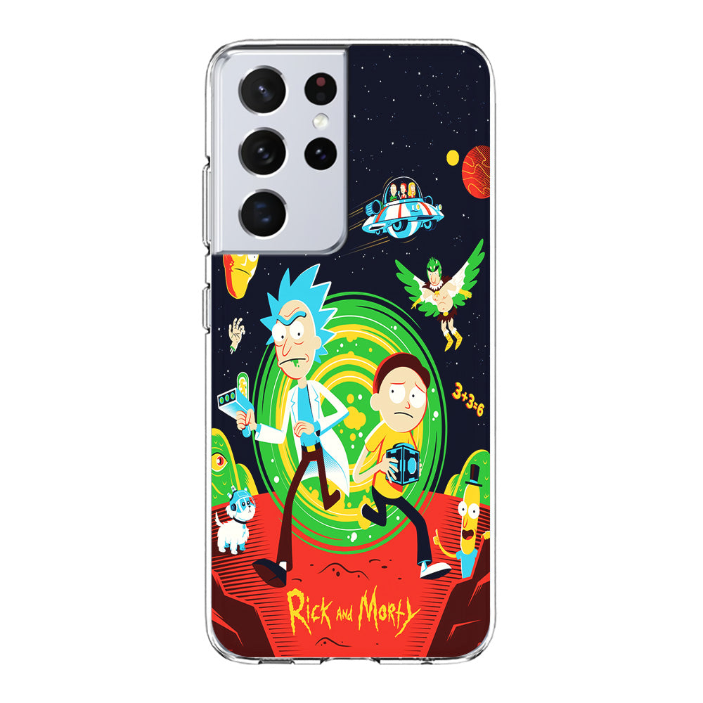 Rick and Morty Cartoon Poster Samsung Galaxy S24 Ultra Case-Phone Case-Clear Soft Case-Altracase