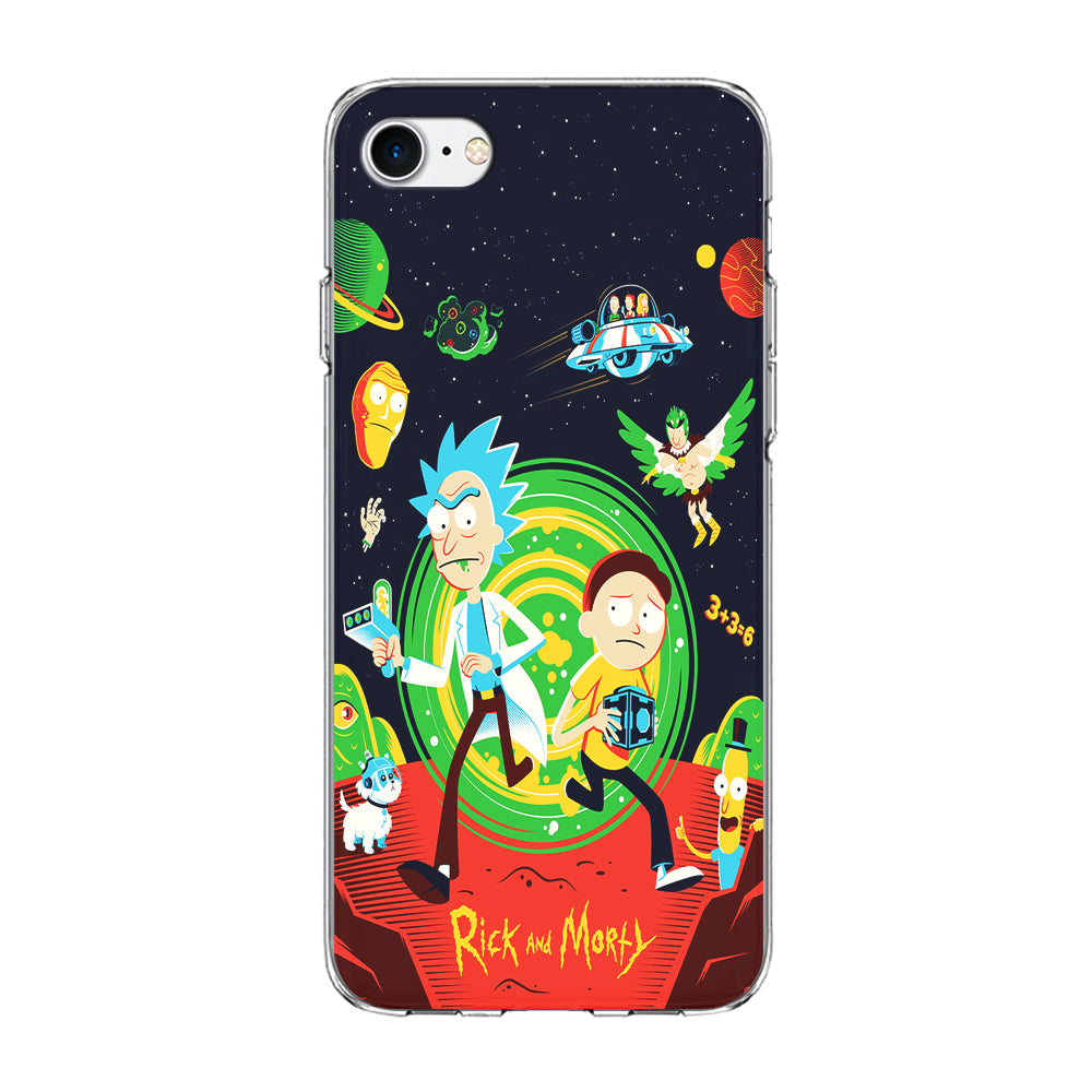 Rick and Morty Cartoon Poster iPhone SE 2020 Case