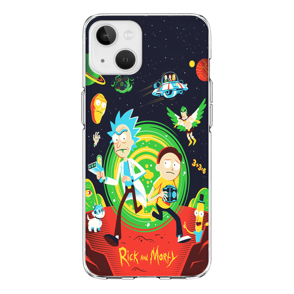 Rick and Morty Cartoon Poster iPhone 13 Mini Case-Phone Case-Clear Soft Case-Altracase