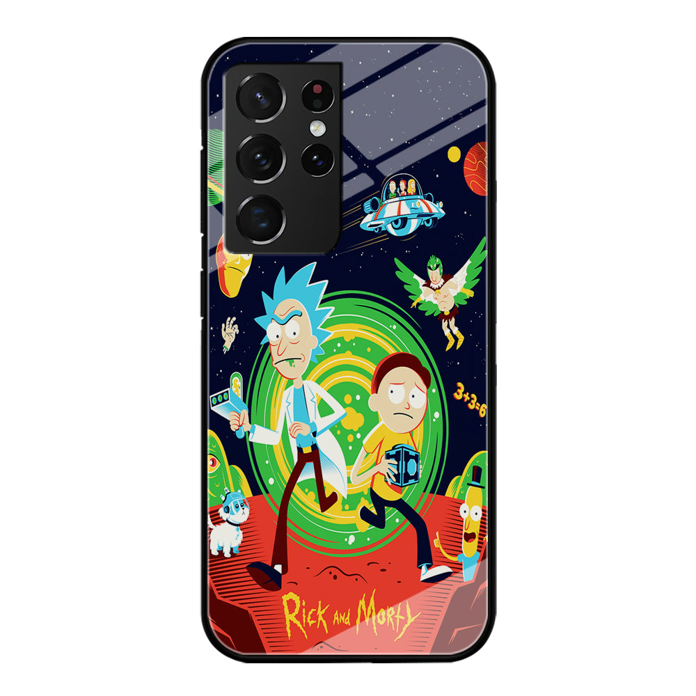 Rick and Morty Cartoon Poster Samsung Galaxy S24 Ultra Case-Phone Case-Tempered Glass Case-Altracase