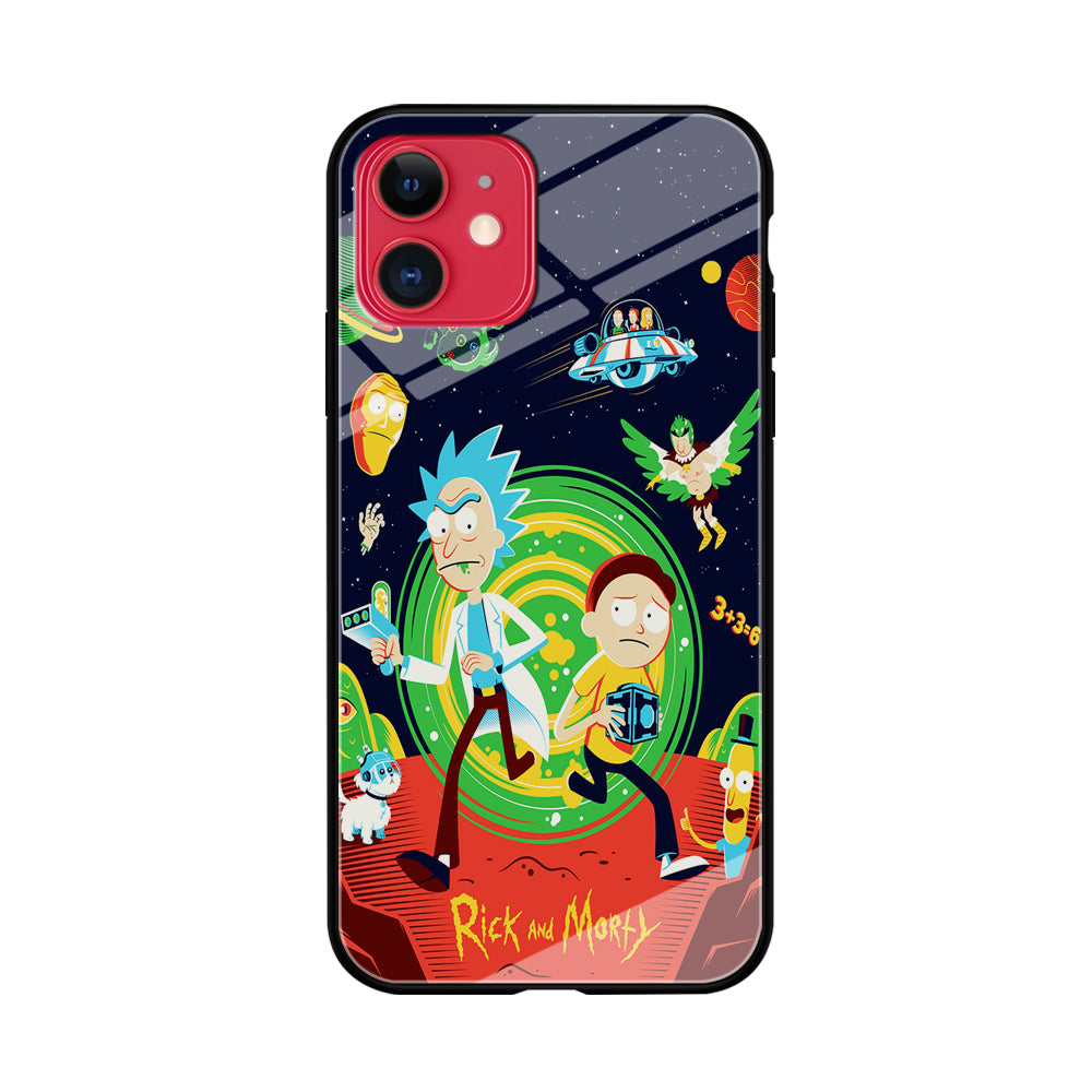 Rick and Morty Cartoon Poster iPhone 11 Case